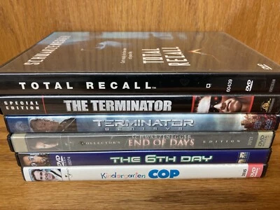 6 DVD Arnold Schwarzenegger ~ Recall Terminator End of Days 6th Day Kindergarten - Image 1 of 3