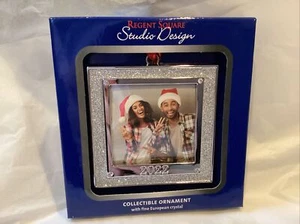 STUDIO DESIGN Silver Square Photo Frame 2022 Tree christmas ornament new - Picture 1 of 1
