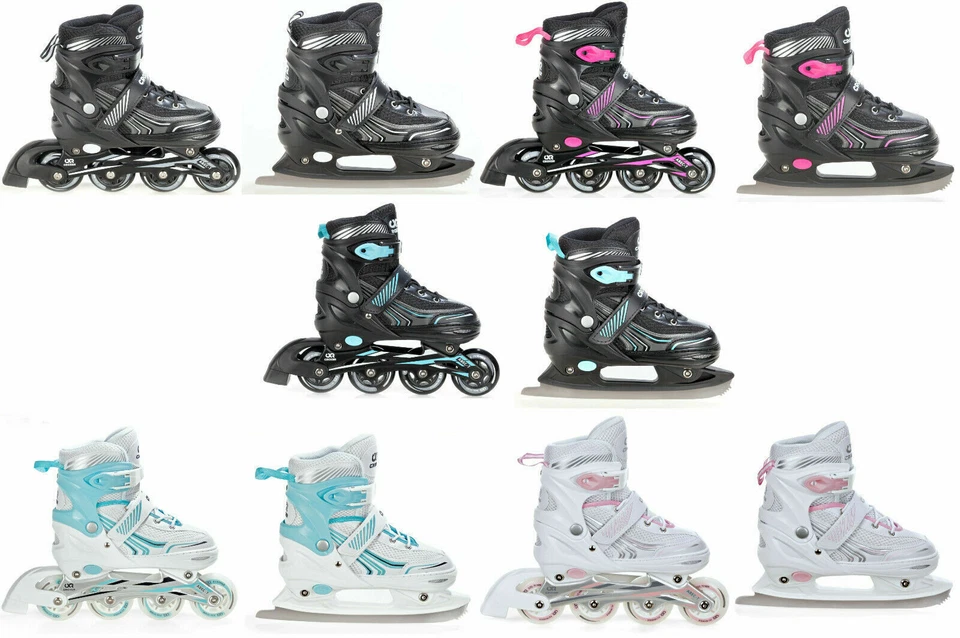 2in1 Inlineskates Schlittschuhe Croxer Optima verstellbar 31-34, 35-38, 39-42