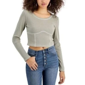 Crave Fame Juniors Corsé Costura Top, Camisa Oliva Mediana M - Imagen 1 de 4