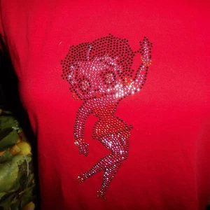 Betty Boop Shirt Größe 36 / 38 mit Nietenstickerei super - Picture 1 of 2
