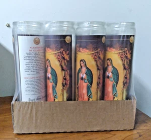 1 Case of 12 Candles - Virgen de Guadalupe Prayer Candle, The Lady of Guadalupe - Picture 1 of 6