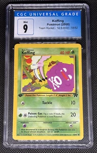 2000 POKEMON TEAM ROCKET - 1ST ED. #58/82 KOFFING CGC 9 - Picture 1 of 2