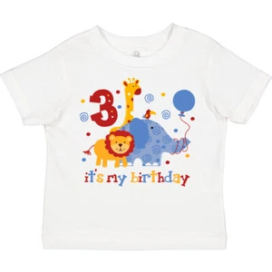 Inktastic Safari 3rd Birthday Toddler T-Shirt Jungle Lion Elephant Giraffe Wild - Picture 1 of 12