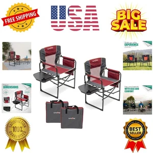 Silla de directores de camping, resistente, silla plegable portátil de gran tamaño con lateral... - Imagen 1 de 9
