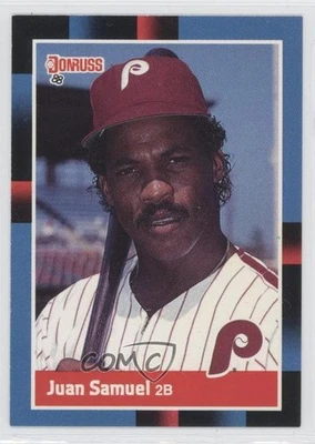 1988 Donruss Juan Samuel (Solid Blue Upper Right Corner) #288 - Image 1 of 2
