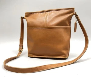 Made in USA Vintage Coach 80er Schultertasche braun Leder - Bild 1 von 18