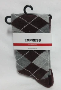 Express Men’s Classic Cushioned Footbed Dress Socks Burgundy/Gray Size 8-13 NEW - Afbeelding 1 van 4