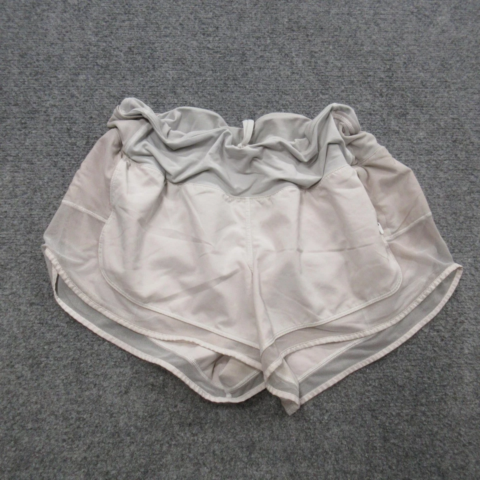Pantalones Cortos Lululemon Mujer 8 Gris Rosa Claro Correr Velocidad Activa Malla Bolsillos Gimnasio Foto 1 de 4