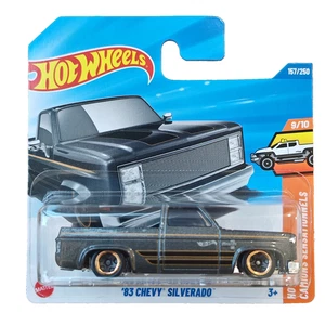 Hot Wheels Case Q 2025 New '83 Chevy Silverado Black Short Card with Protector - Picture 1 of 13