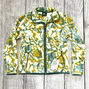 REI Trailmade Fleece Jacket Ecru Riverside Women’s Small NWT Green & Yellow NEW - Picture 1 of 10