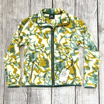 REI Trailmade Fleece Jacket Ecru Riverside Women’s Small NWT Green & Yellow NEW - Image 1 of 4