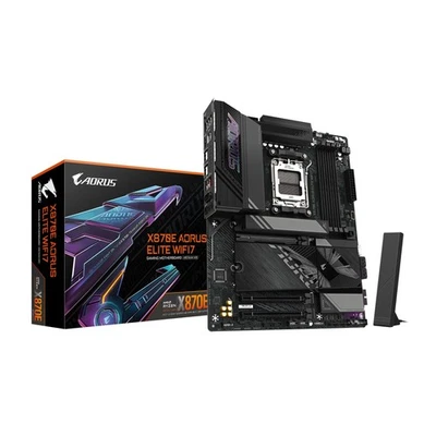 GIGABYTE X870E AORUS Elite WIFI7 AMD AM5 LGA 1718 Motherboard, ATX, DDR5, 4X M.2 - Image 1 of 4