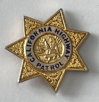 California Highway Patrol Gold Star Lapel Pin Badge 1 Inch Vintage - Image 1 of 3