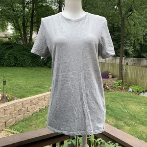 Camiseta Everlane The Luxe Rib Crew Calce Ajustado Elástica Gris Jaspeado Talla M - Imagen 1 de 6