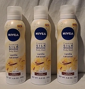 Nivea Foaming Silk Mousse Body Wash Vanille & Karmel Duft ~ (3er Pack) - Bild 1 von 5