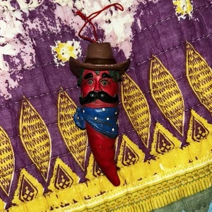 Chili Pepper Cowboy Ornament 4” - Picture 1 of 4