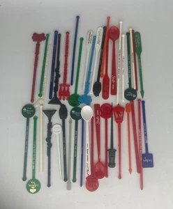 Vintage Swizzle Sticks Mixed Lot Of 40 - For Bar Or Mancave - Picture 1 of 7