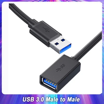SuperSpeed USB 3.0 2.0 Extension Cable Male to Female Data Cord for PC Laptop TV - Image 1 of 4
