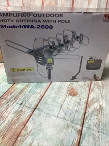 PBD WA-2608 Digital Amplified Outdoor HD TV Antenna with Mounting Pole - Picture 1 of 6