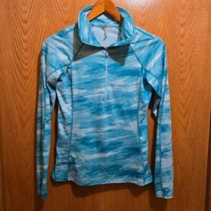 Under Armour 1/4 zip lightweight running top Aqua-green medium fitted Cold Gear - Picture 1 of 9