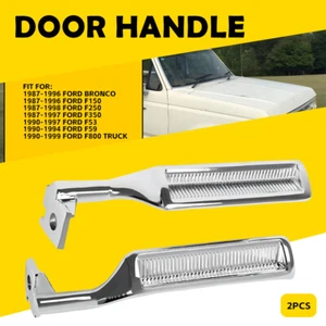 CHROME Inside Door Handles Pair LH RH METAL for 87-96 F150 F250 F350 BRONCO B - Bild 1 von 10