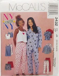 Girls Pajama Top Pants Shorts Camisole Gown Pattern 3432 Size 3 4 5 6 7 8 9 10 - Picture 1 of 3