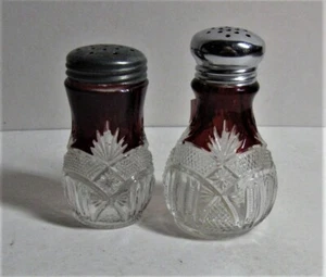 antique eapg ruby stained glass SHAKERS - Picture 1 of 3