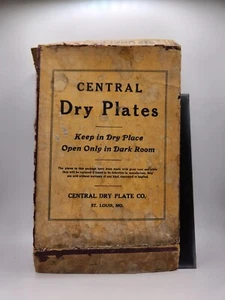 Antique Central Dry Plates Photography Glass Art- Girl, Boy, House, Trees - Picture 1 of 8