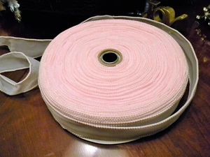 100-yard Roll 2" Beaded Edge White Organza Lace Ribbon Pink Pearl Beads Crafts - Picture 1 of 6