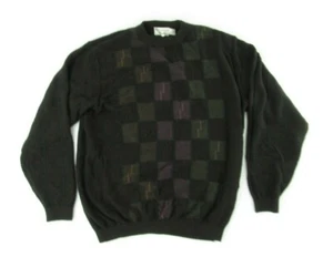 St. Croix Knits Mens Wool Blend Sweater L Black Long Sleeve - Picture 1 of 5