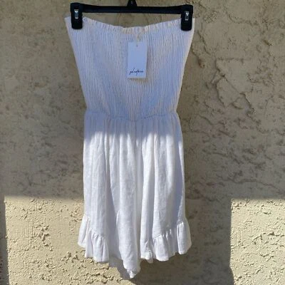 NUEVO CON ETIQUETAS Chica y el Sol Talla Extra Pequeño Blanco Delicado Volantes Tubo Mameluco Calado Foto 1 de 4