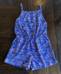 vineyard vines Sleeveless Shorts Romper Stars And Stripes Girls Large - Picture 1 of 5