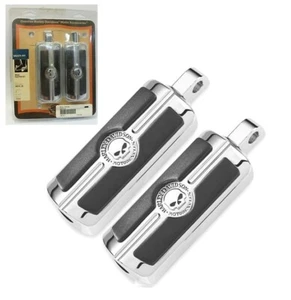 50370-04 skull teschio Pedane pedalini cromati gomma Harley passeggero guidatore - Foto 1 di 1