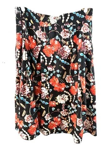 VINTAGE Diane Freis Skirt Size XL Women’s Midi Silk Wool Jewels Floral - Picture 1 of 8