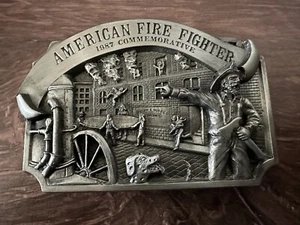 1987 American Fire Fighter Feuerwehrmann Feuerwehrmann alte Gürtelschnalle Gürtelschnalle LKW - Bild 1 von 3