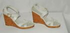 Cole Haan Woman's Wedge Heel Sandals Size 10B White Weaved Leather 4" #2011