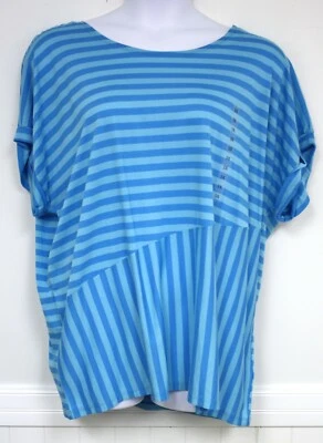 Camisa Jones New York Azul Rayas Tejido Top 3X Plus Turquesa RET 54 Foto 1 de 3
