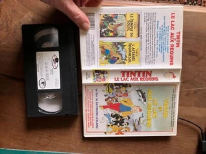 CASSETTE VIDEO VHS DESSIN ANIME TINTIN le lac aux requins belvision - Photo 1/1