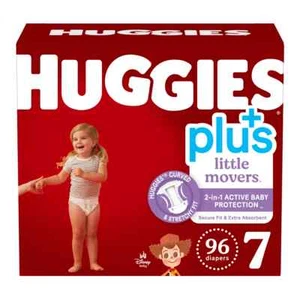 Huggies Plus Diapers Sizes  7 (41+ lb/18+ kg)----104 COUNT - Picture 1 of 6