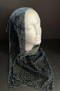 Vintage Y2K 90’s Francesca Velvet Scarf/ Silk Blend Dark Green Fashion Star City - Picture 1 of 8