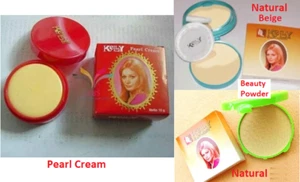 Bedak Kelly Pearl Cream Beauty Facial Compact Powder - Picture 1 of 8