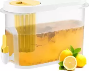 Drink Dispenser For Fridge, Beverage Liquid Drink Container For Party, 1 Gallon, - Picture 1 of 7