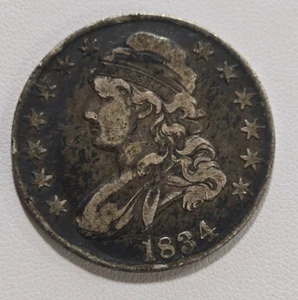 1834 SILVER CAPPED BUST HALF DOLLAR (2384) - Picture 1 of 2