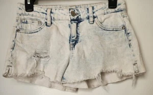 Art Class Acid Wash Distressed Jean Shorts Sz L 10/12 Cutoffs - Picture 1 of 2