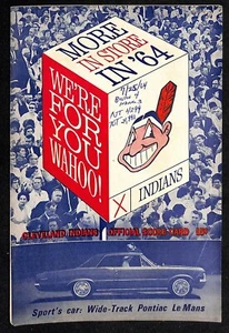 Medias Rojas de Boston 1964 @ Programa de los Indios de Cleveland 7/25 MLB 78443b15 - Imagen 1 de 2