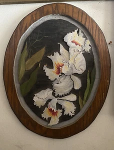 "Lirios de colección tallados en madera colgante de pared 13"" x 11"" x1" - Imagen 1 de 3