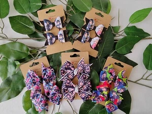 2pcs Handmade 2.5" Wednesday Adams Family Cartoon Glitter Leather Hair Clip Bow - Picture 1 of 14