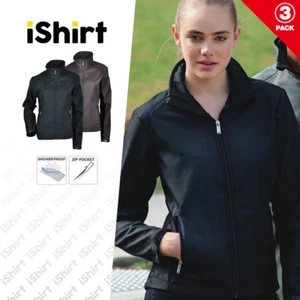 3PCX LADIES SOFT SHELL JACKET WATERPROOF WINDPROOF SALES OFFICE WORK WEAR JACKET - Picture 1 of 5