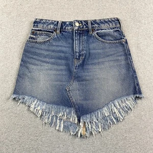 Falda Jeans We The Free People Mujer 25 Mini Desgastada Deshilachada Denim Azul Algodón - Imagen 1 de 18